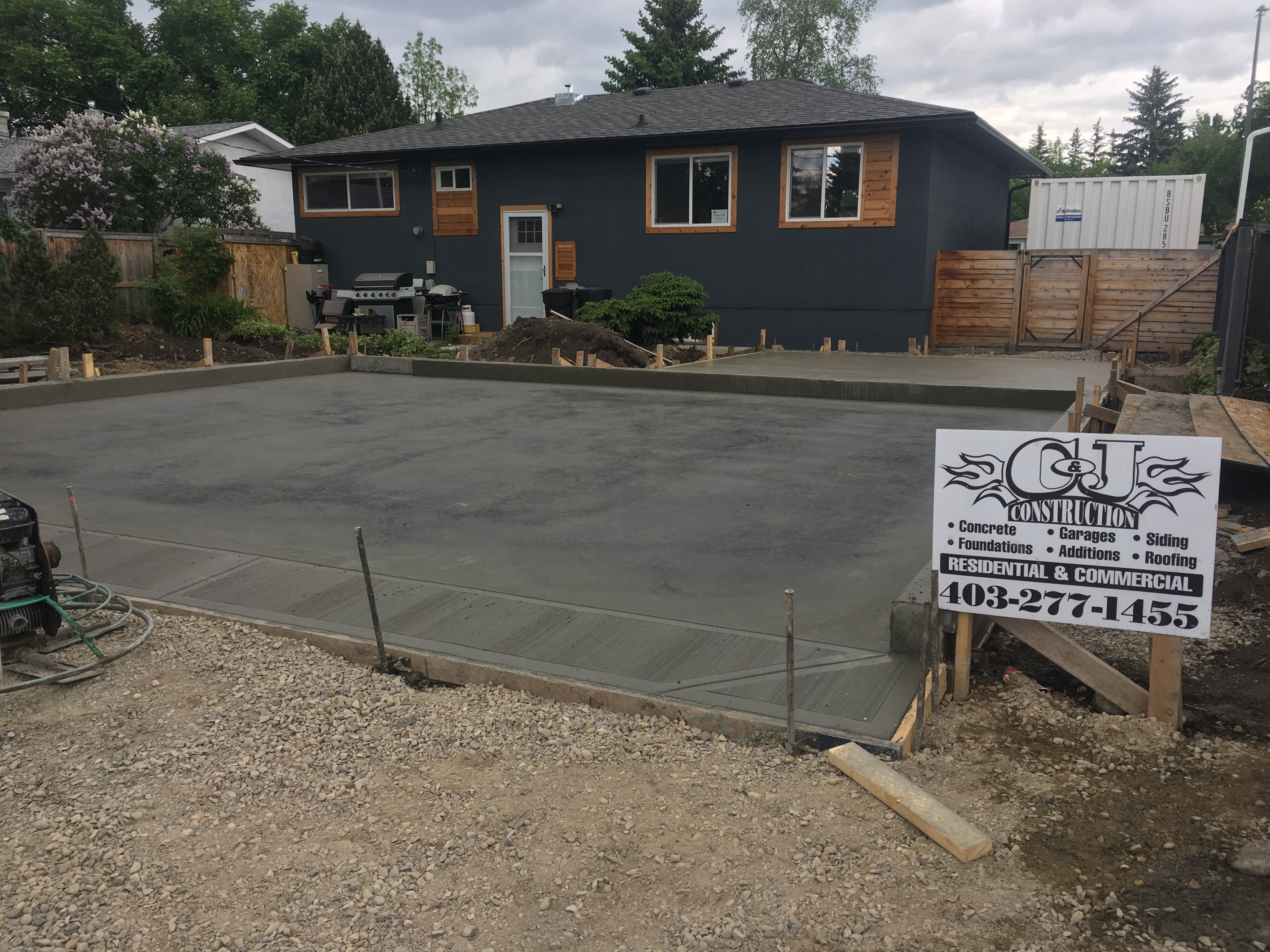 C and J Construction Garage Pad