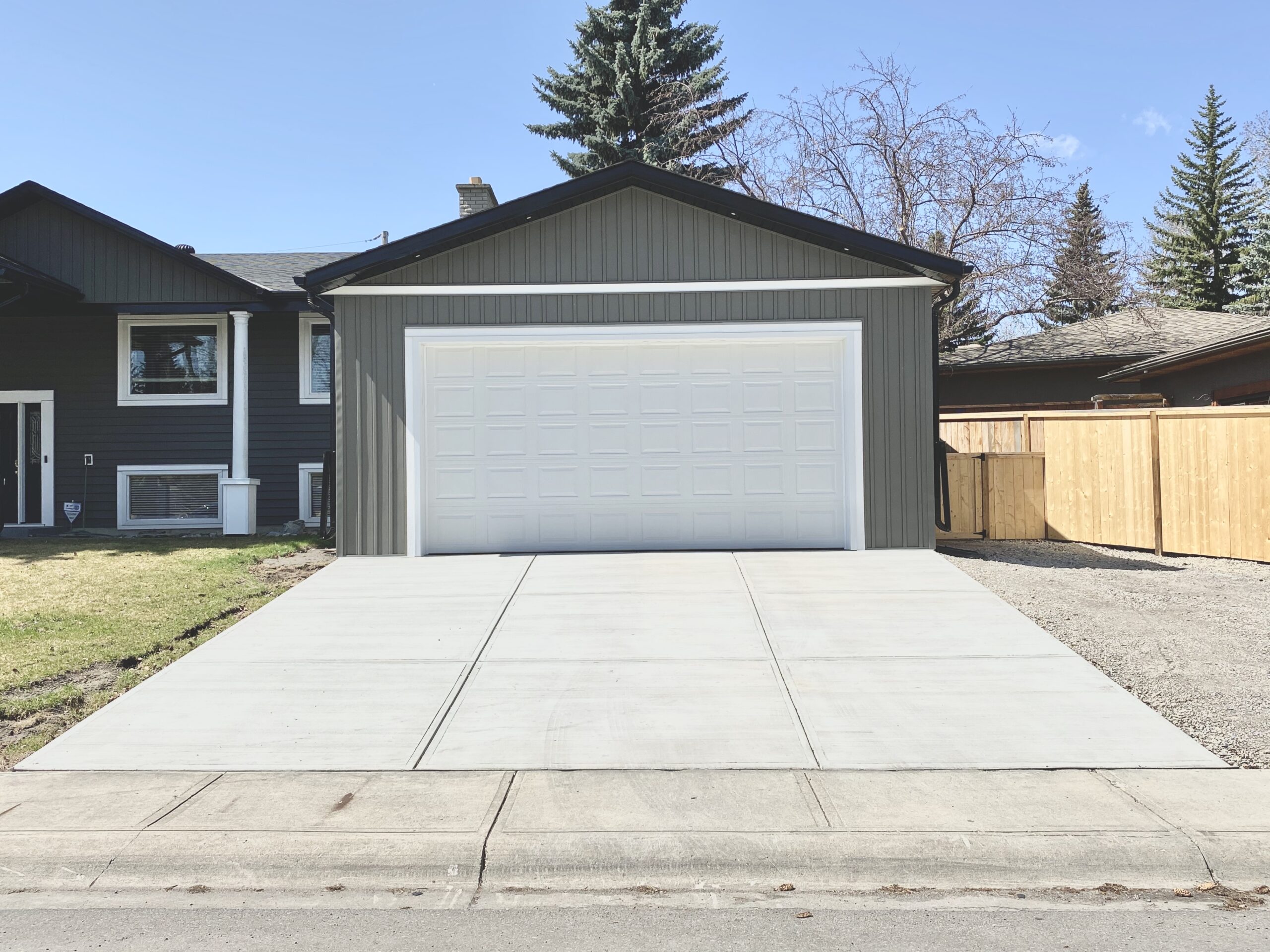 New Garage, Workshop Addition and Driveway in Willow Park, Calgary, Alberta